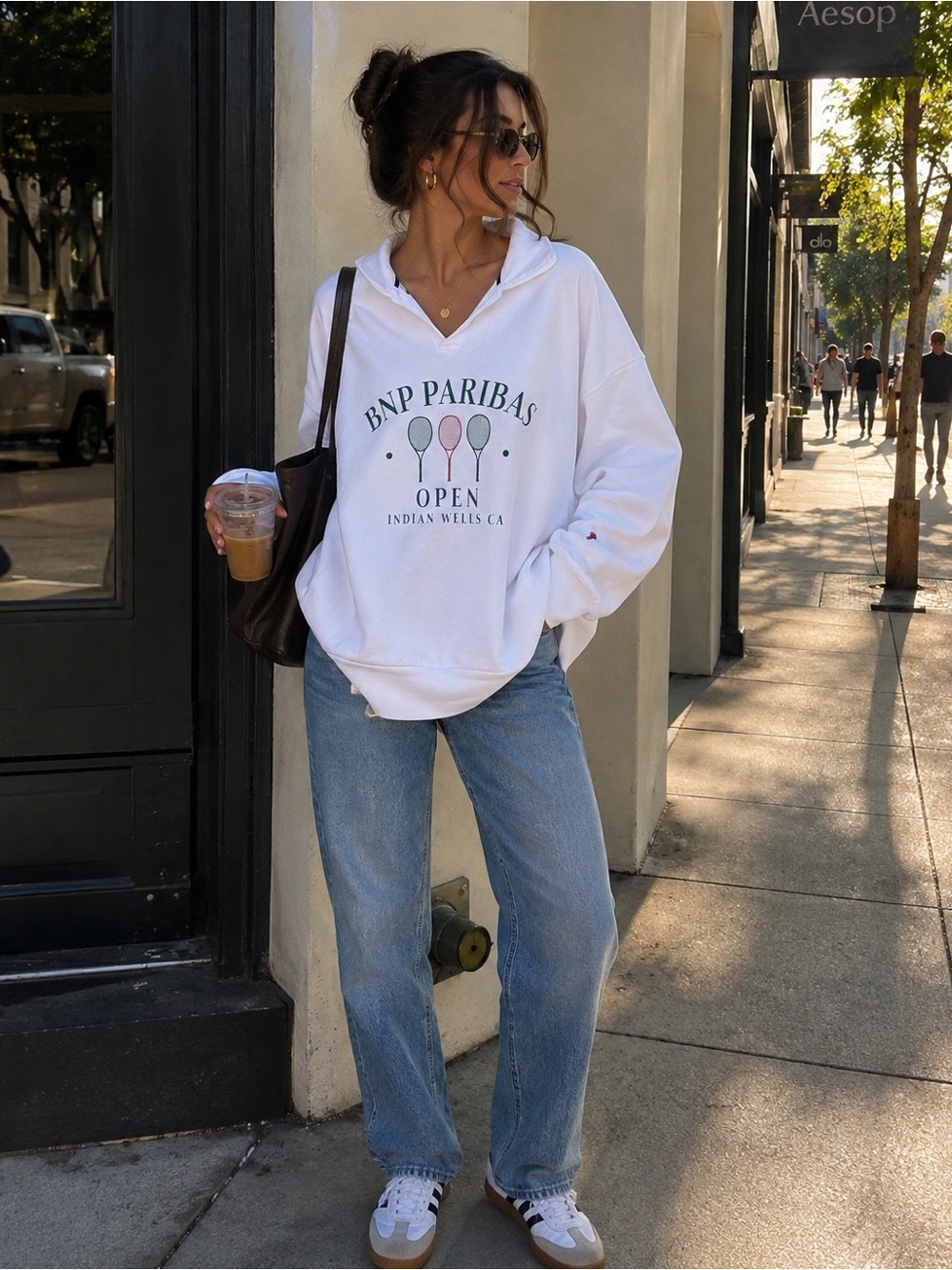 League White BNP Paribas Open Pullover Hoodie